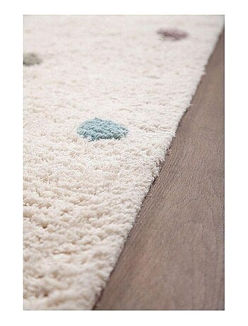 Tapis chambre enfant coton crème tufté Terrazzo