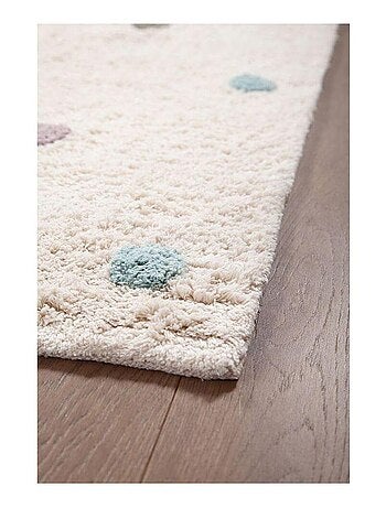 Tapis chambre enfant coton crème tufté Terrazzo