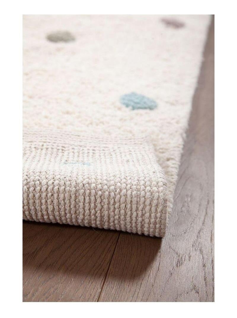 Tapis chambre enfant coton crème tufté Terrazzo Ecru - Kiabi