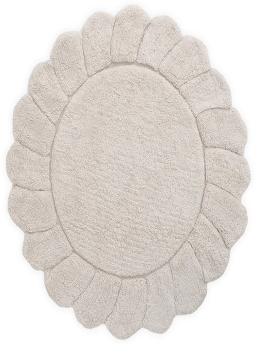 Tapis chambre enfant coton lavable rond finition pétales Gabrielle - Kiabi