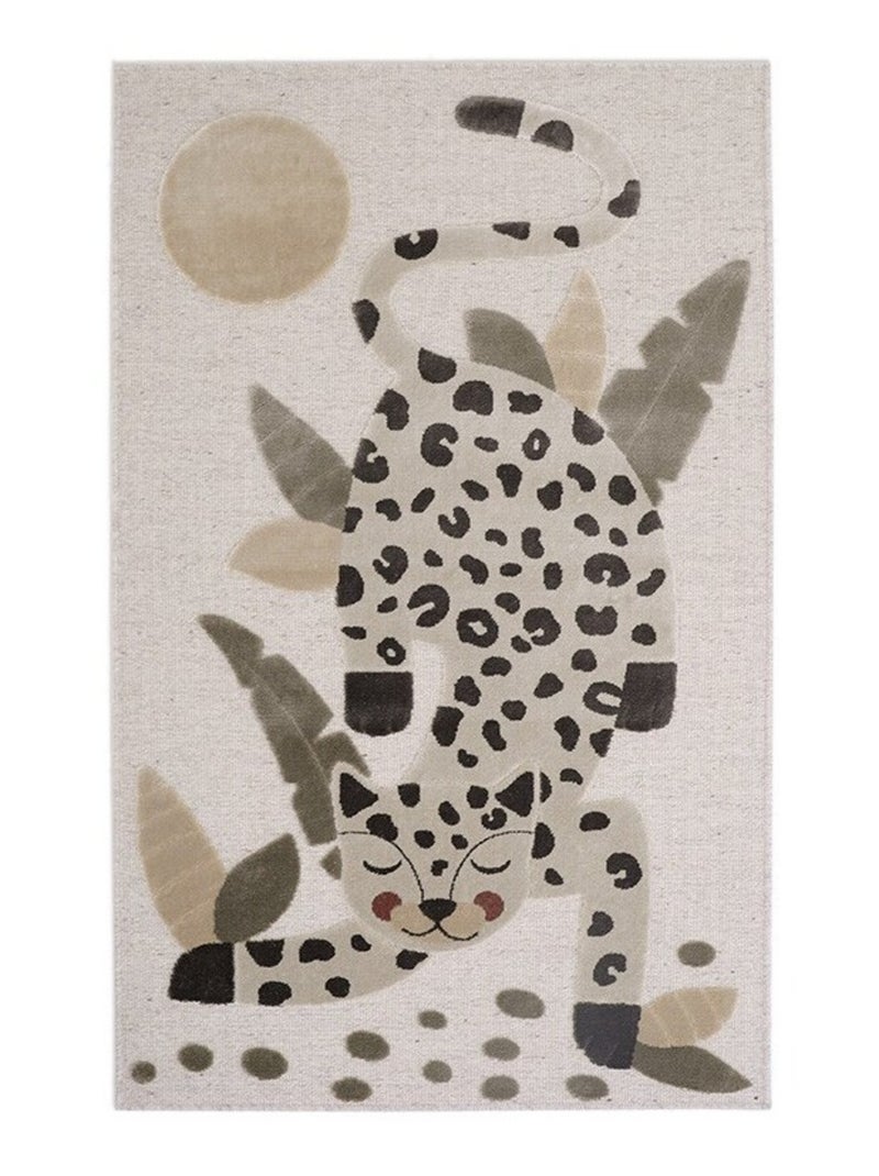 Tapis chambre enfant Little Jaguar Ivoire - Kiabi