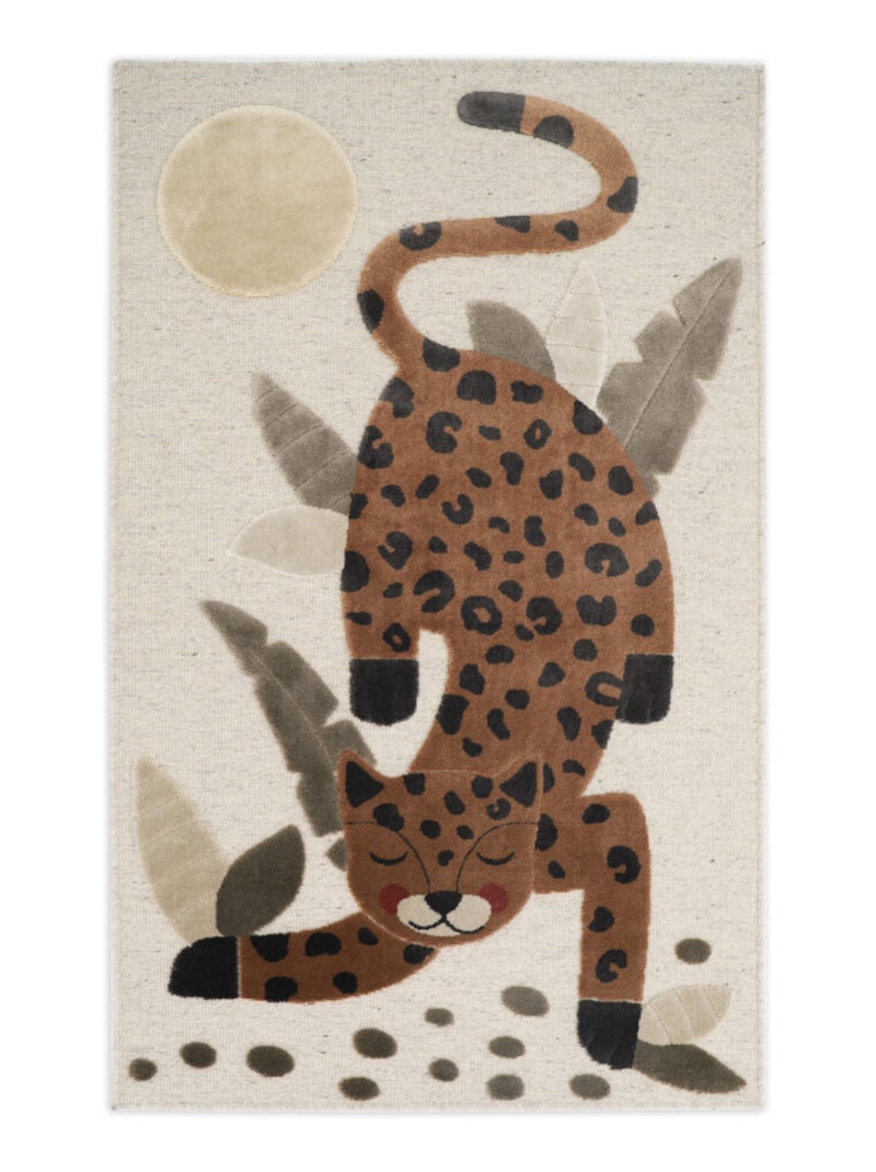 Tapis chambre enfant Little Jaguar Marron caramel - Kiabi