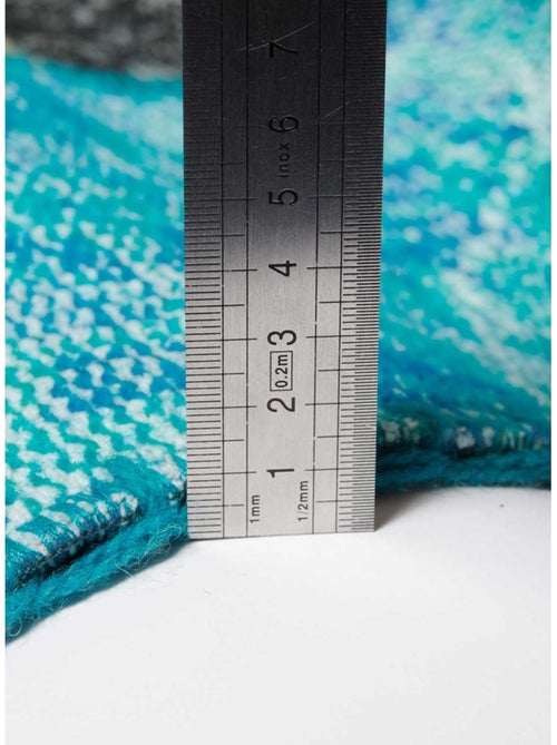 Tapis Chambre fait à la main en laine motif géométrique - Kiabi