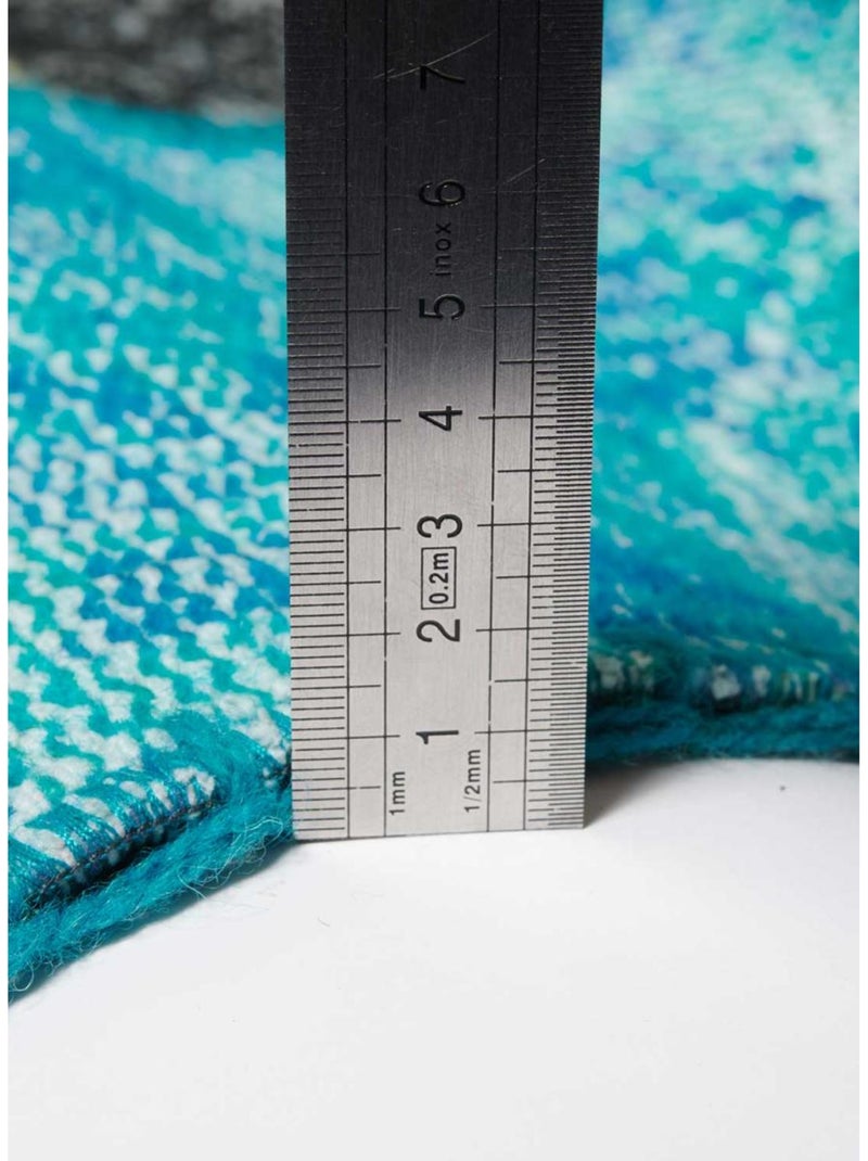 Tapis Chambre fait à la main en laine motif géométrique Multicolore - Kiabi