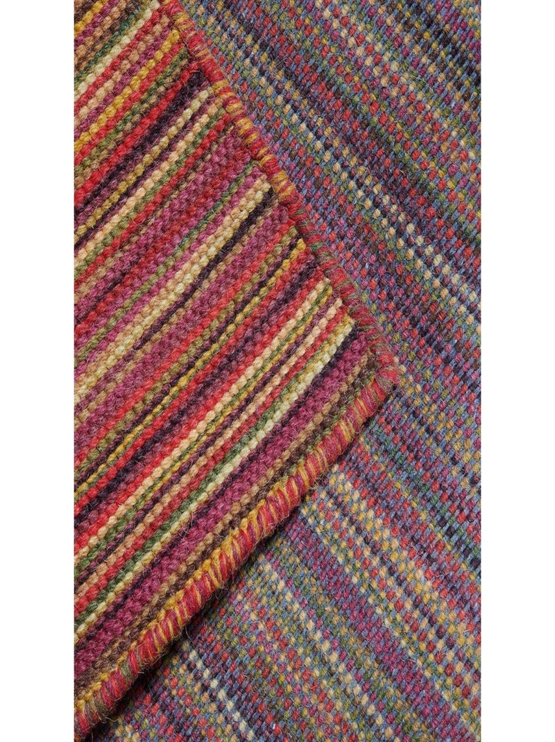 Tapis Chambre fait à la main en laine motif géométrique Rouge - Kiabi