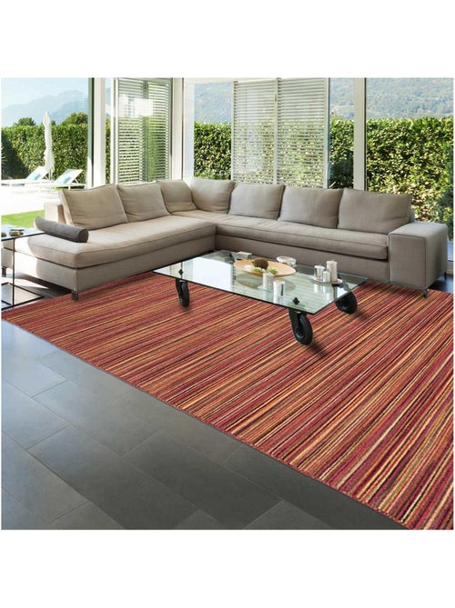 Tapis Chambre fait à la main en laine motif géométrique - Kiabi