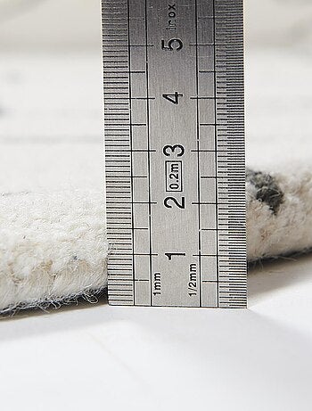 Tapis chambre fait main en laine motif faux uni BERLI