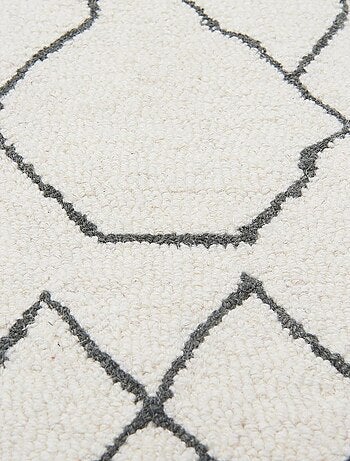 Tapis chambre fait main en laine motif faux uni BERLI