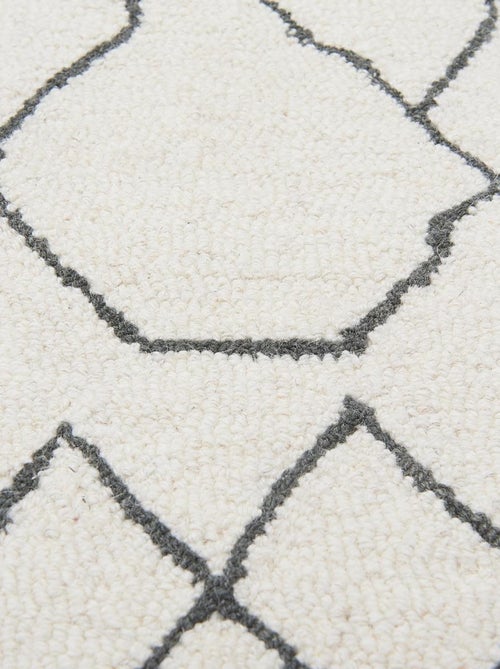 Tapis chambre fait main en laine motif faux uni BERLI - Kiabi