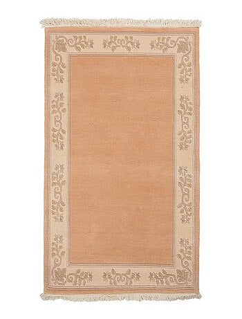 Tapis chambre fait main en laine motif floral NAPISSA 2
