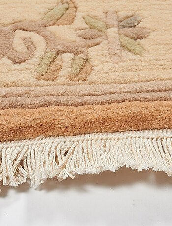 Tapis chambre fait main en laine motif floral NAPISSA 2