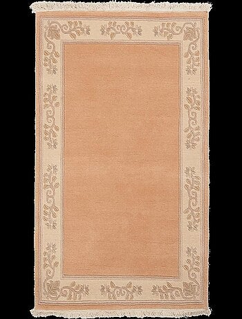 Tapis chambre fait main en laine motif floral NAPISSA 2