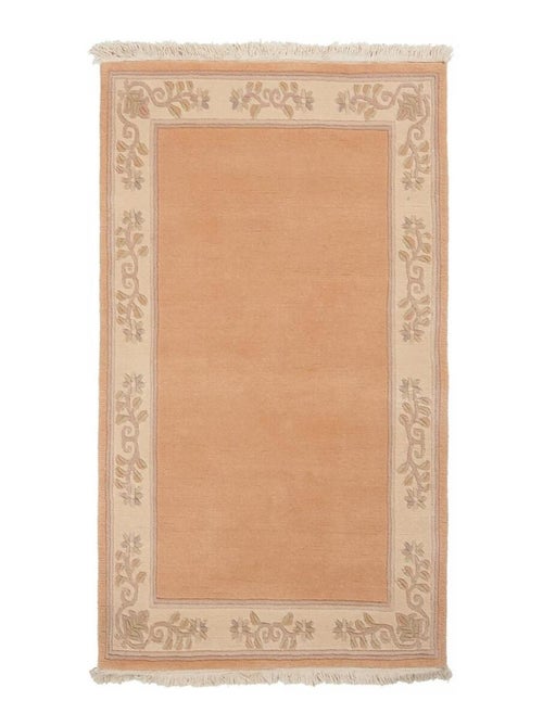 Tapis chambre fait main en laine motif floral NAPISSA 2 - Kiabi