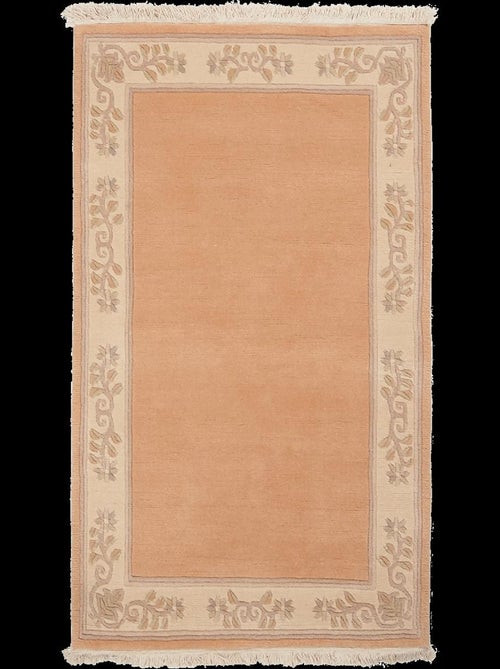 Tapis chambre fait main en laine motif floral NAPISSA 2 - Kiabi