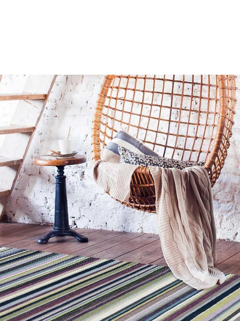 Tapis chambre fait main en laine RAYEPLE Violet - Kiabi