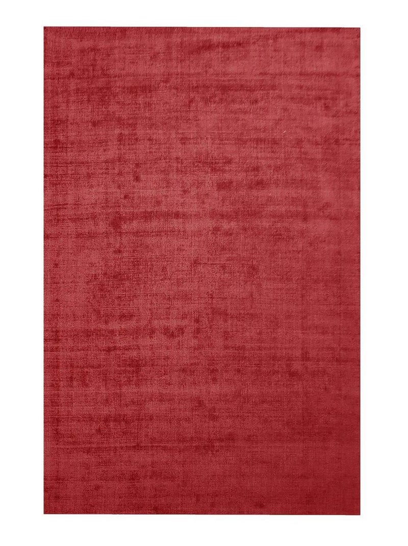 Tapis chambre fait main motif uni NEO UNI Rouge - Kiabi