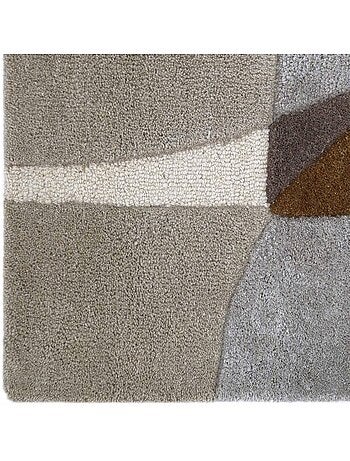 Tapis chambre gabio fait main en laine et viscose, motif contemporain