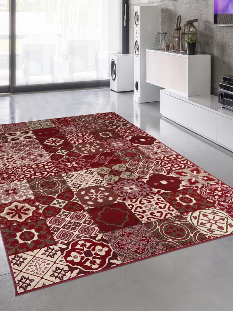 Tapis Chambre tissé AF2 FAIAN Rouge - Kiabi