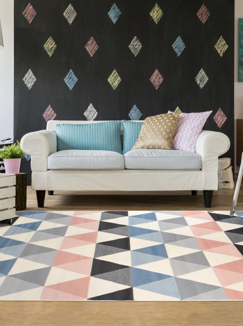 Tapis chambre tissé AF2 PASTELIANGLE Ecru - Kiabi