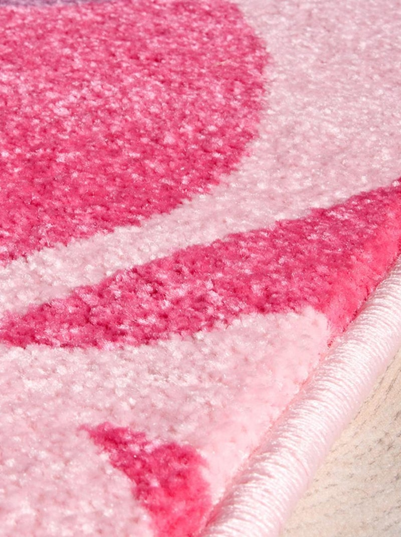 Tapis chambre tissé BLUME Rose - Kiabi