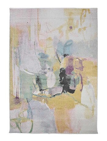 Tapis chambre tissé motif abstrait CLANDA