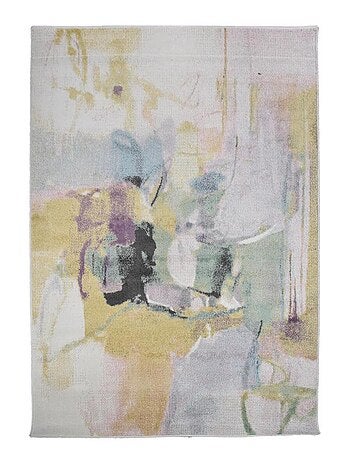 Tapis chambre tissé motif abstrait CLANDA