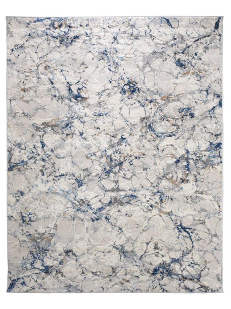 Tapis Chambre tissé motif abstrait EFAL-B Bleu - Kiabi