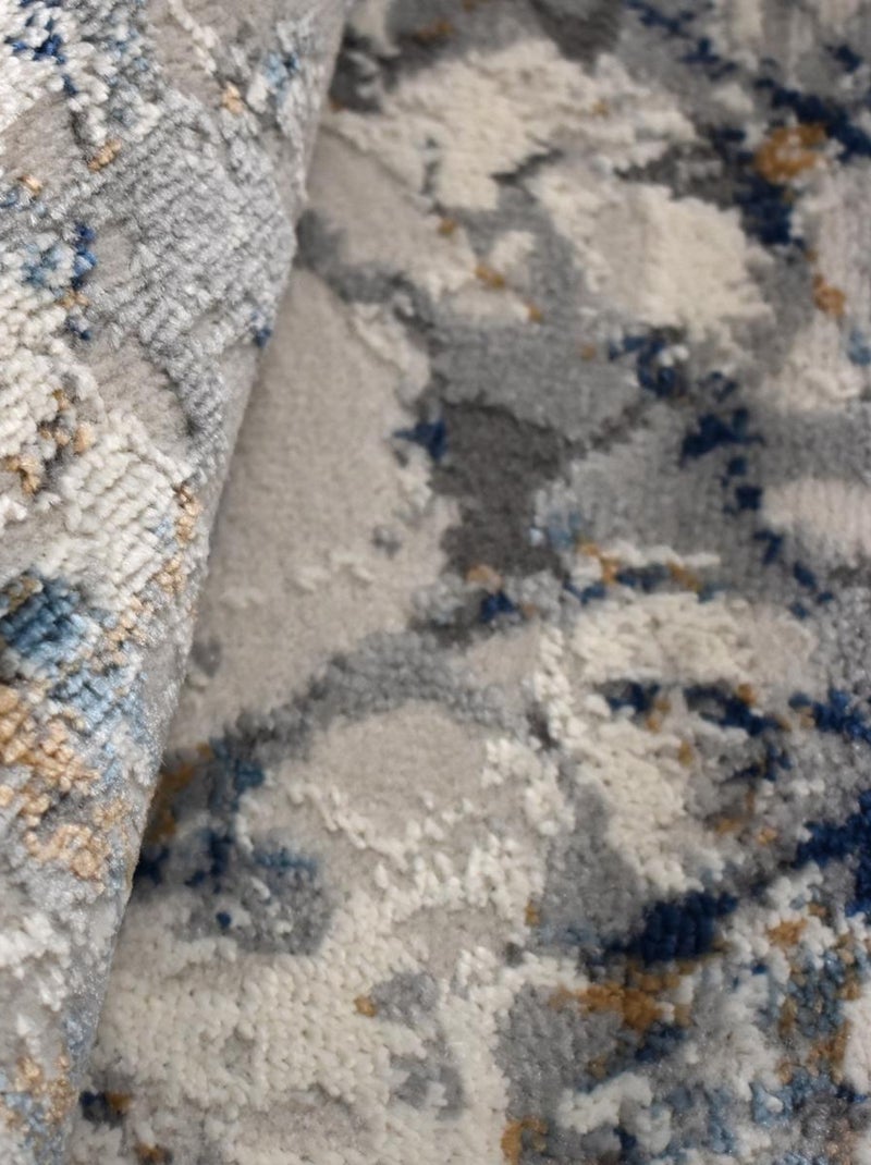 Tapis Chambre tissé motif abstrait EFAL-B Bleu - Kiabi