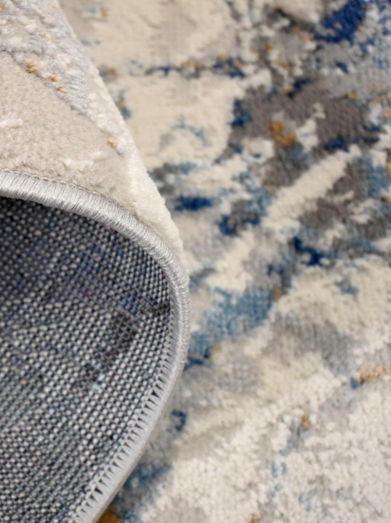 Tapis Chambre tissé motif abstrait EFAL-B Bleu - Kiabi