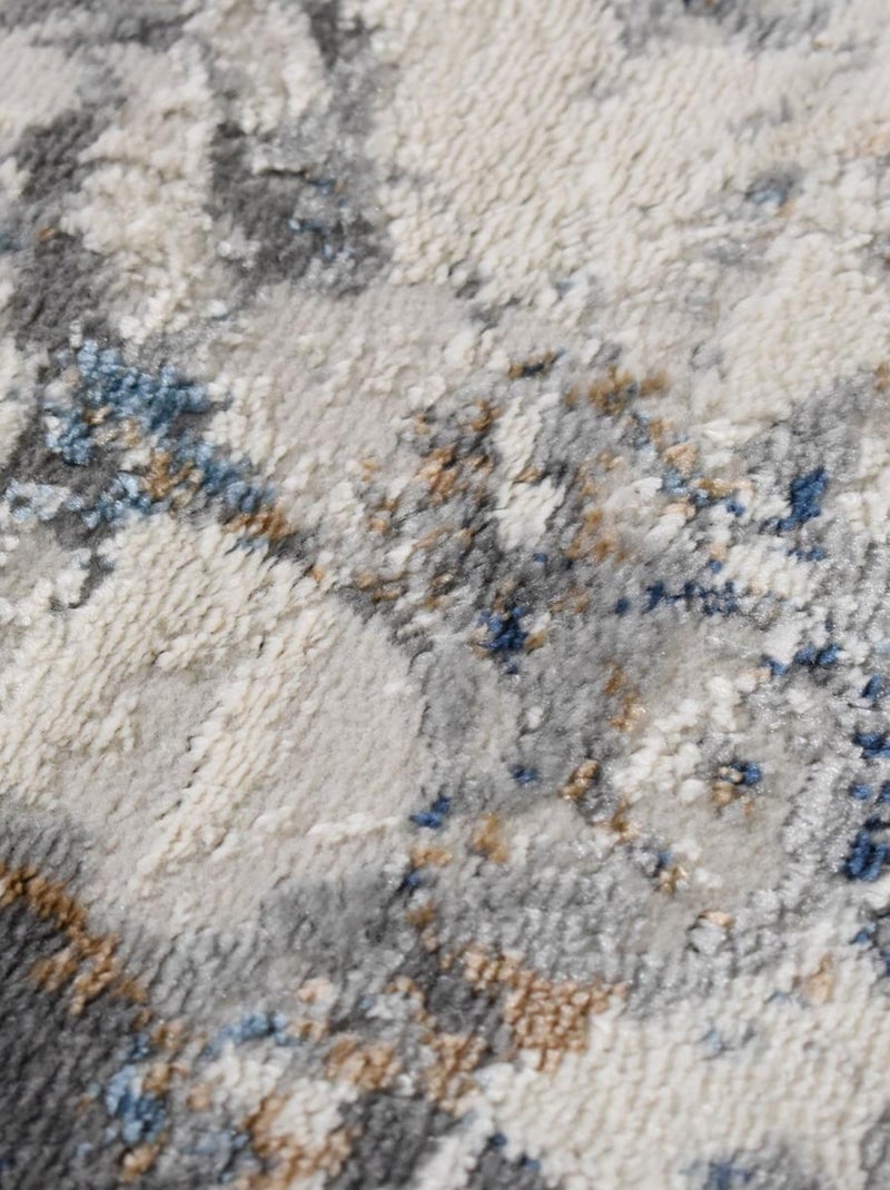 Tapis Chambre tissé motif abstrait EFAL-B Bleu - Kiabi
