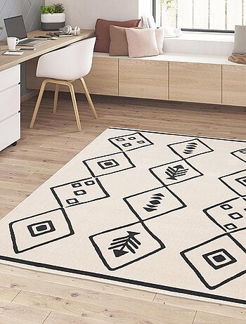 Tapis chambre tissé motif abstrait FLARINE 3