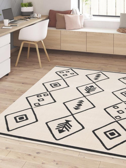 Tapis chambre tissé motif abstrait FLARINE 3 - Kiabi