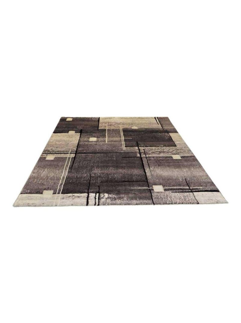 Tapis Chambre tissé motif abstrait NOVA Marron - Kiabi