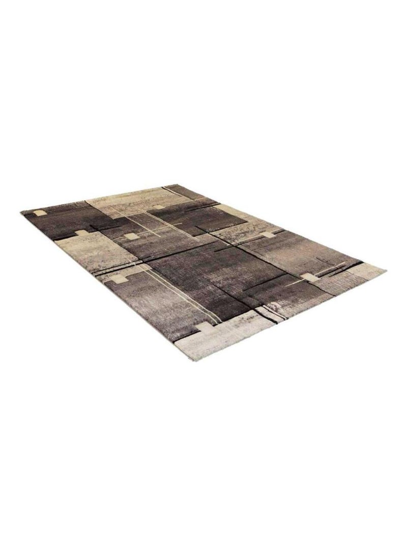 Tapis Chambre tissé motif abstrait NOVA Marron - Kiabi