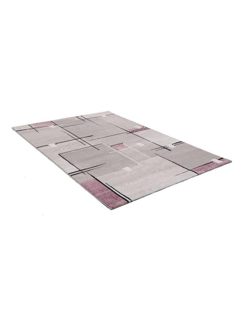 Tapis chambre tissé motif abstrait NOVA Violet - Kiabi