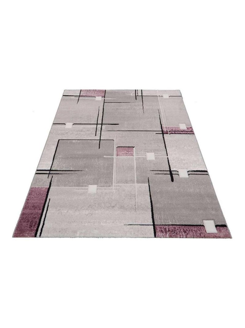 Tapis chambre tissé motif abstrait NOVA Violet - Kiabi