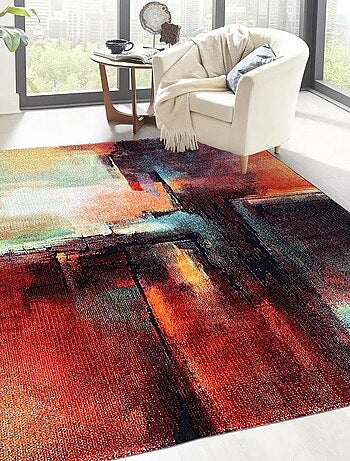 Tapis chambre tissé motif abstrait TABOR