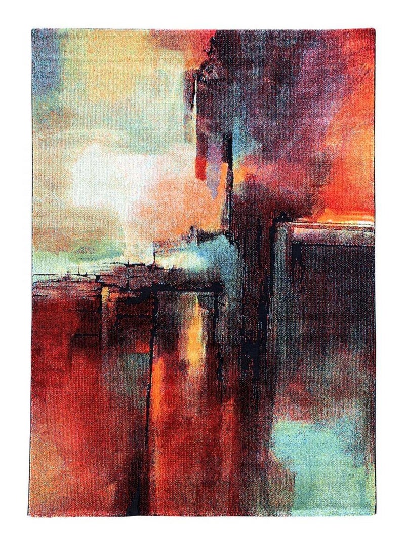 Tapis chambre tissé motif abstrait TABOR Multicolore - Kiabi