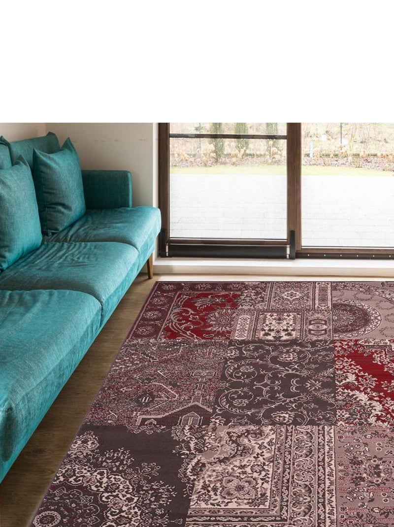 Tapis Chambre tissé motif baroque LYN1 NYBRO Gris - Kiabi
