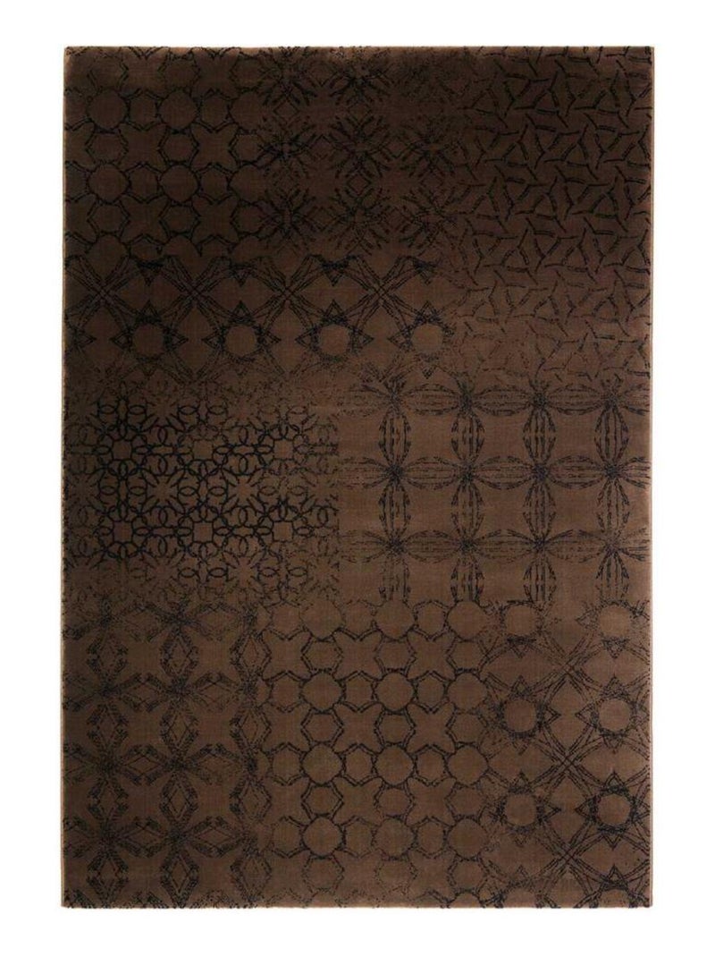 Tapis chambre tissé motif berbère HAMPTONS Marron - Kiabi