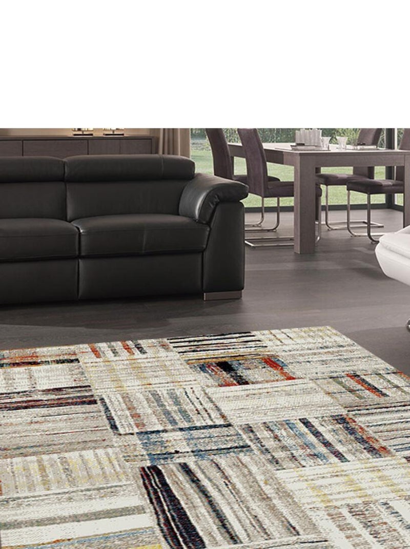 Tapis chambre tissé motif berbère LYN8 MO 83 Beige - Kiabi