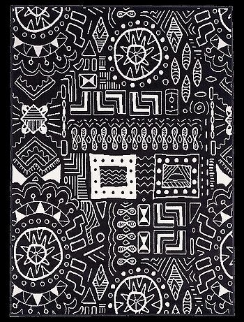 Tapis Chambre tissé motif ethnique LYN1 MOTIF