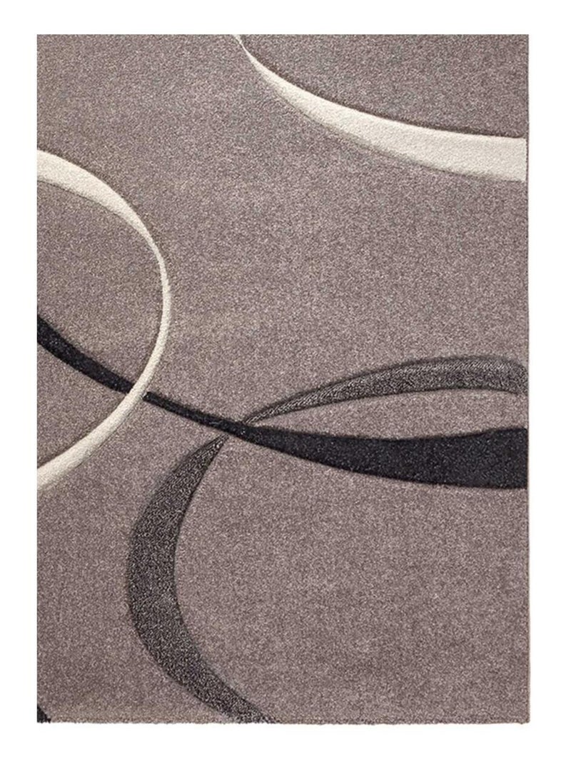 Tapis Chambre tissé motif floral CAMPUS Gris - Kiabi