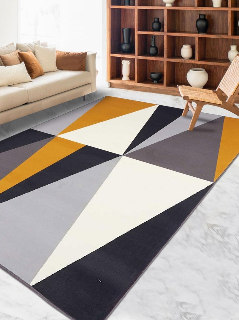 Tapis chambre tissé motif géométrique AF2 BIGTRI Gris - Kiabi