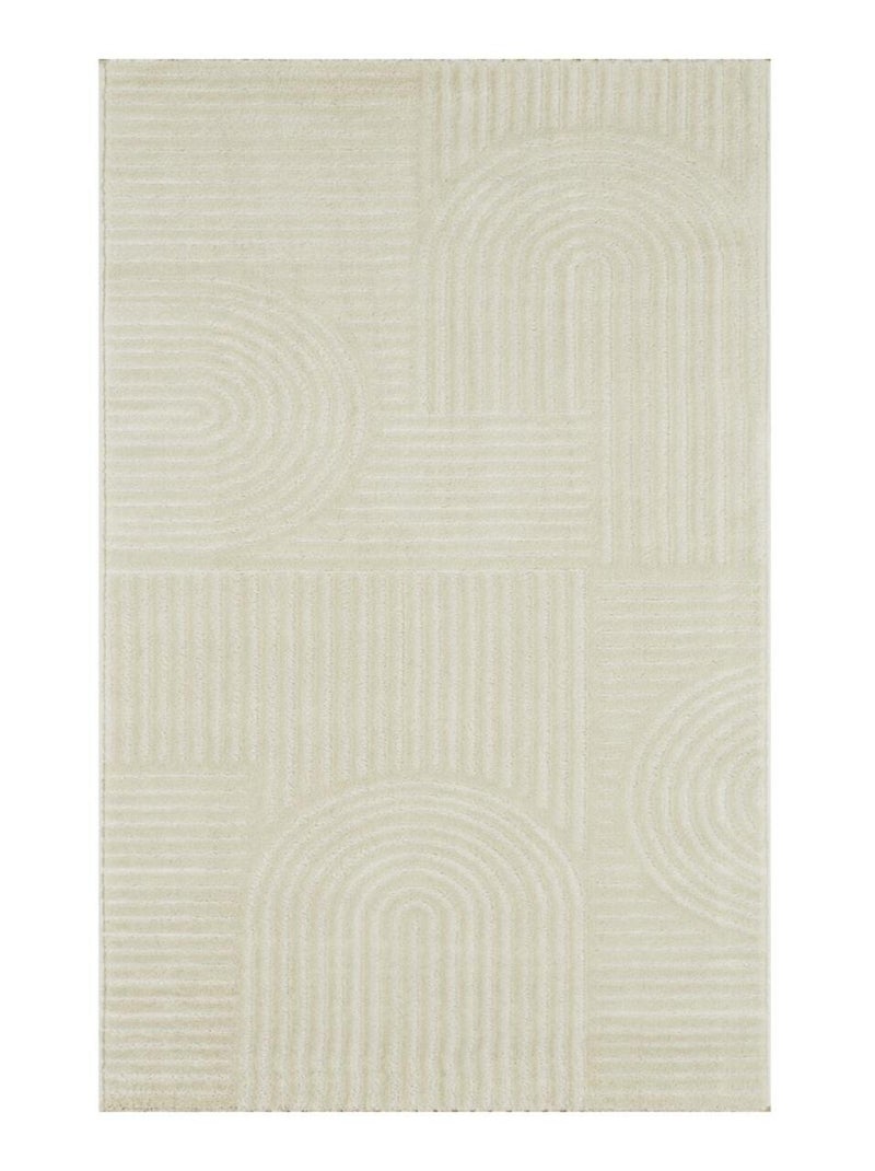 Tapis chambre tissé motif géométrique CERABI Ecru - Kiabi