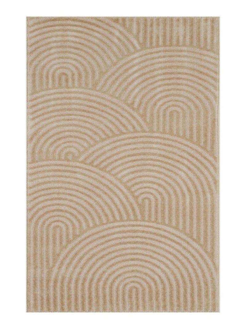 Tapis chambre tissé motif géométrique CEROTEA Beige - Kiabi