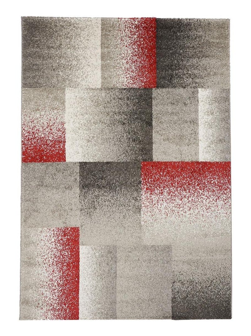 Tapis Chambre tissé motif géométrique DERBY A Rouge - Kiabi