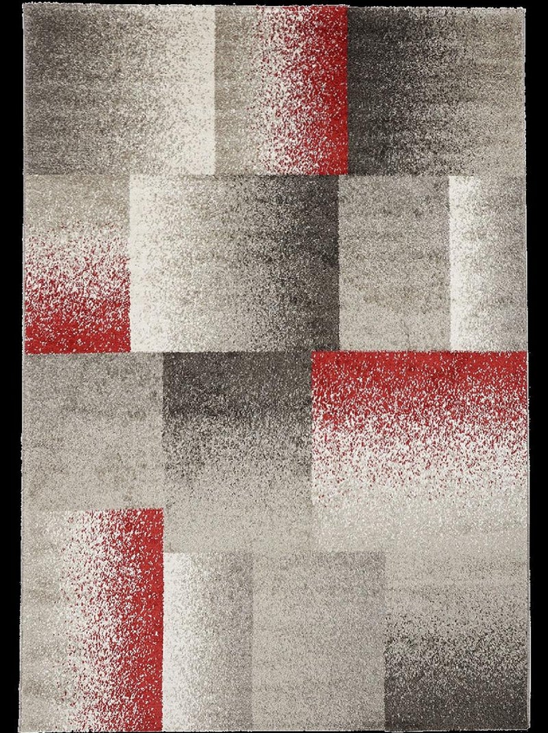 Tapis Chambre tissé motif géométrique DERBY A Rouge - Kiabi