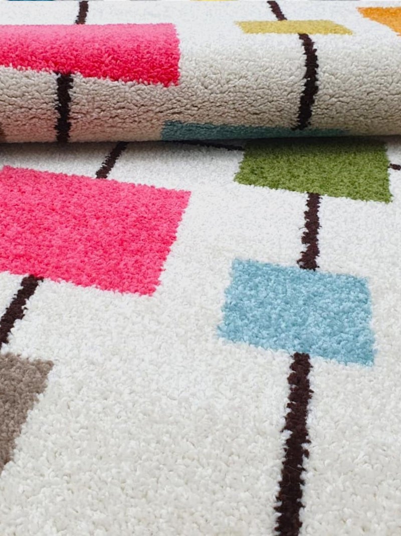 Tapis chambre tissé motif géométrique DOURTA Multicolore - Kiabi
