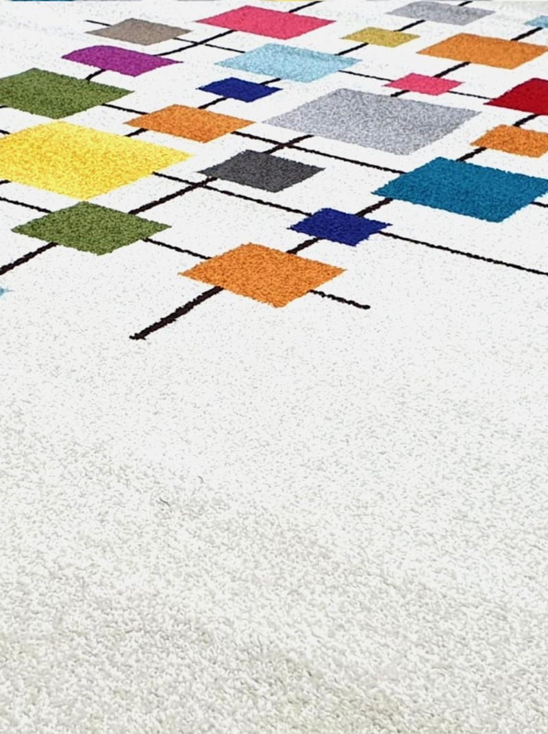 Tapis chambre tissé motif géométrique DOURTA Multicolore - Kiabi